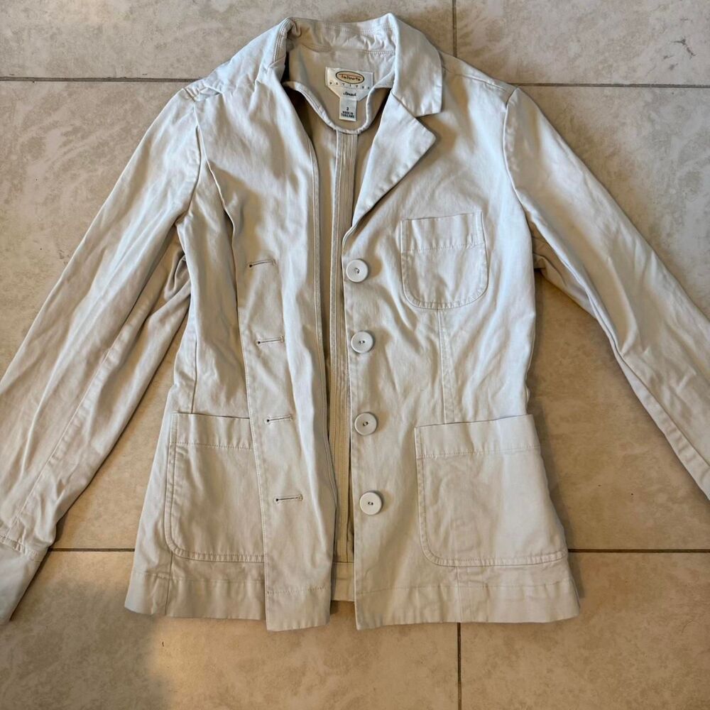 Talbots Women's Cream and Tan Jacket